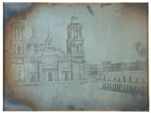 Daguerrotipo Catedral de la ciudad de Mexico y el Parian, por Jean Prelier Dudoille, 21 de enero de 1840