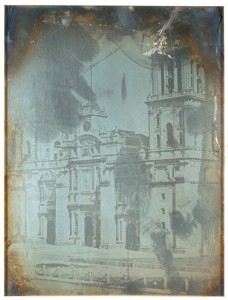 Daguerrotipo fachada de la Catedral Metropolitana, por Jean Prelier Dudoille, circa 1840