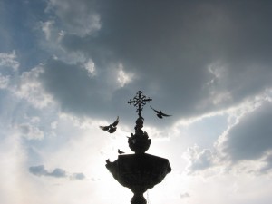 Paz y Bien, fuente de la Plaza Valladolid, Morelia