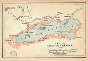 Plano Lago de Chapala 1911 Guía de Viajero Terry