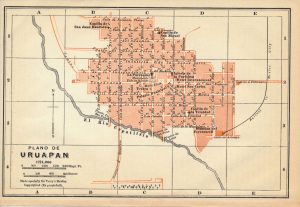 Plano de Uruapan, 1911 Guía de Viajero Terry