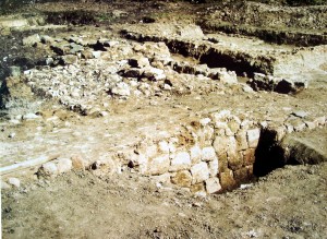 Parte de las ruinas prehispánicas al pie de la Loma de Santa María.