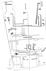 Plano de la zona arqueológica de Santa María.