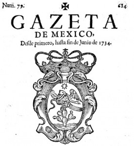 Viñeta de la Gaceta de México, 1734