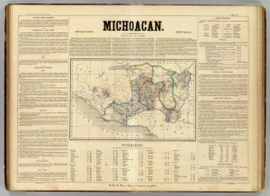 Atlas geografico, estadistico e historico de la Republica Mexicana. Carta XIV. Michoacá, 1858.