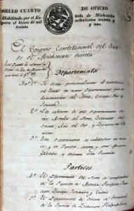 Primera página del Decreto Sin Número, foja 75 del Libro Número 3. División Territorial